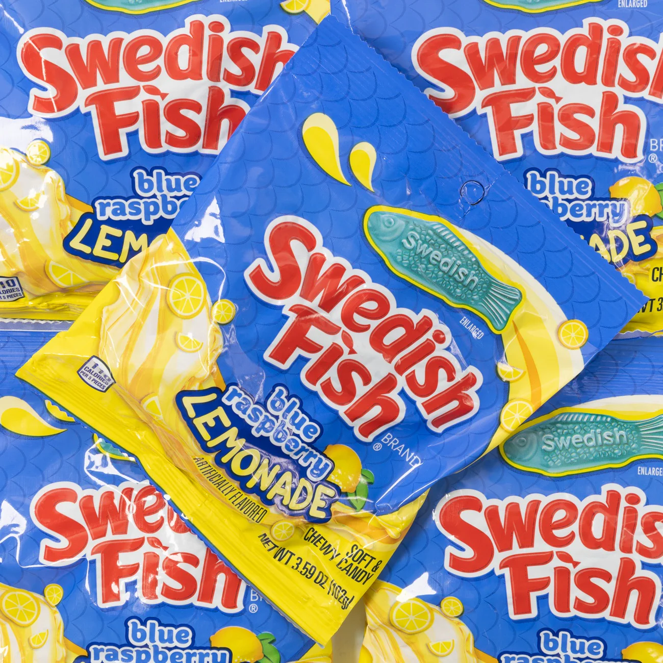 Swedish Fish Blue Raspberry Lemonade Peg Bag 102g